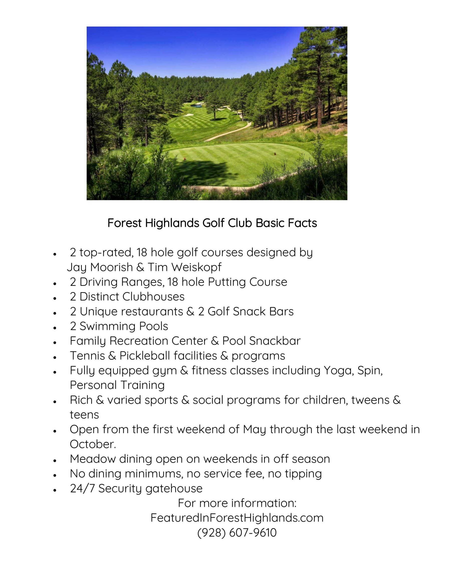 Forest Highlands Fact Sheet